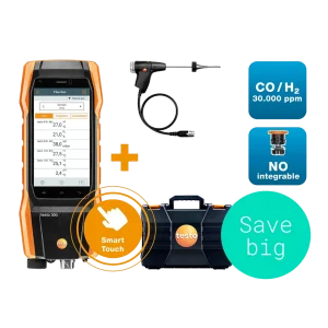 Testo 300LL Longlife Flue Gas Analyser Standard Kit Torch