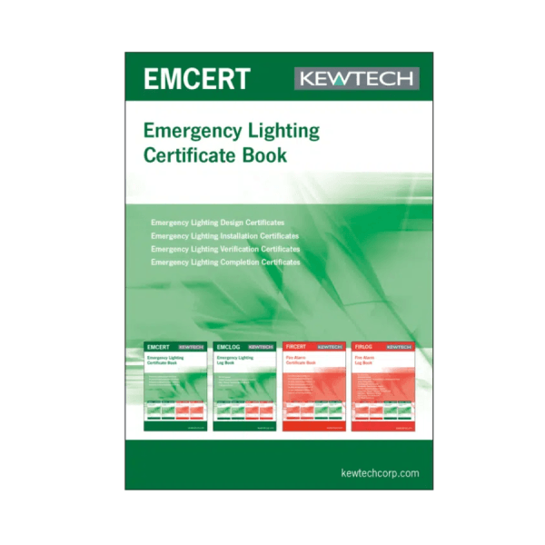 Kewtech EMCERT Emergency Lighting Certificate Book