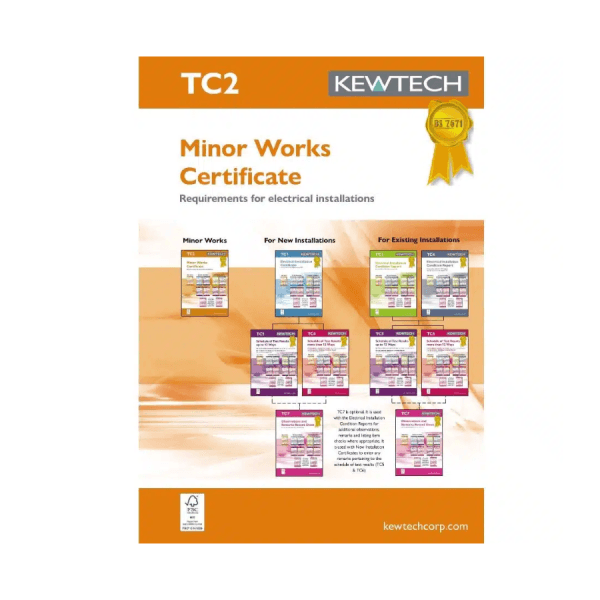 Kewtech TC2 Minor works certification book