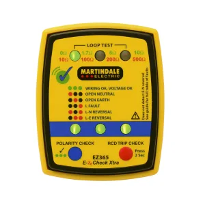 Martindale EZ365 Socket, Earth Loop & RCD Tester