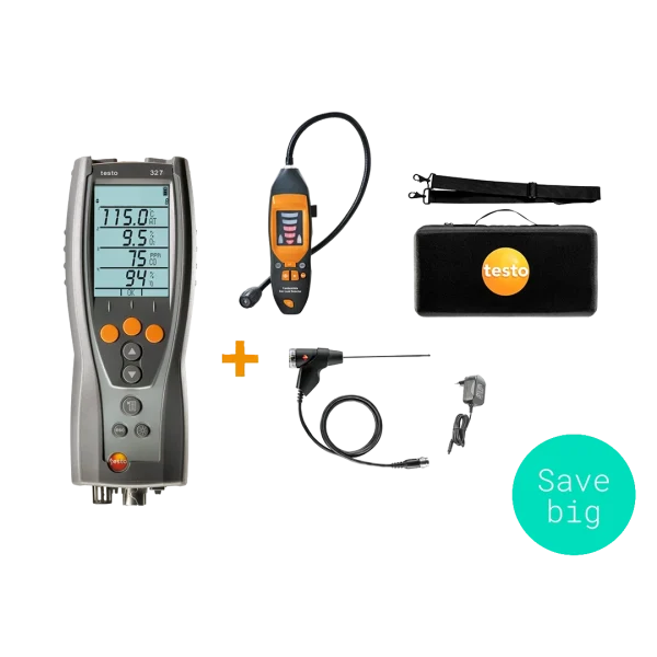 Testo 327-1 Standard Kit with Gas Leak Detector