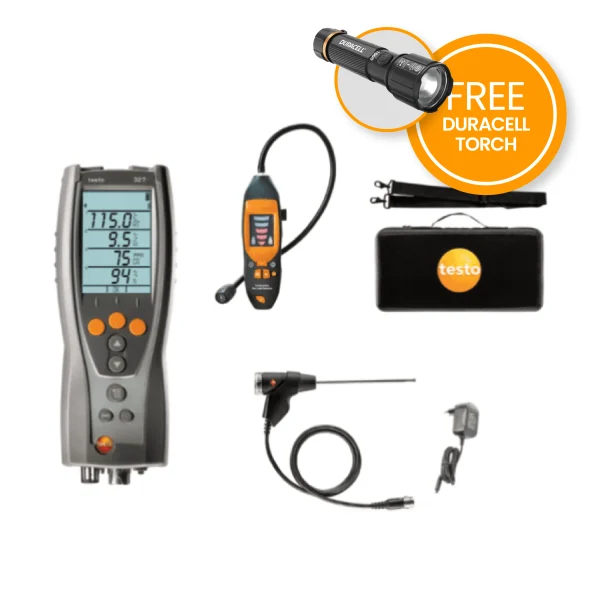 Testo 327-1 Standard Kit with Gas Leak Detector Torch