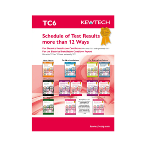 Kewtech TC6 Schedule of Test Results